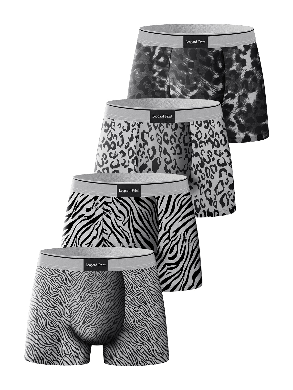 Zebra & Leopard Trunks 4-Pack