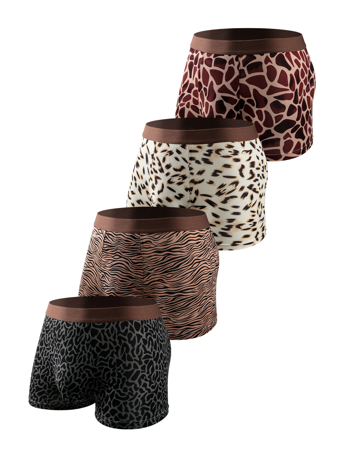 Mixed Animal Print Trunks 4-Pack