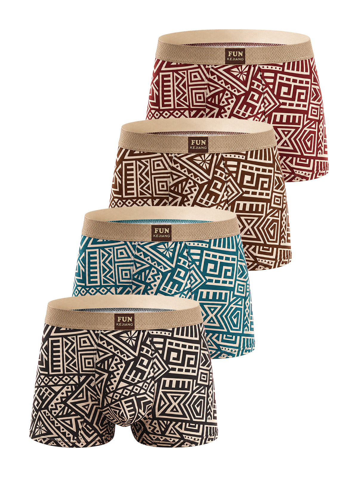 Geometric Print Trunks 4-Pack