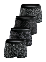 Mixed Black Print Trunks 4-Pack