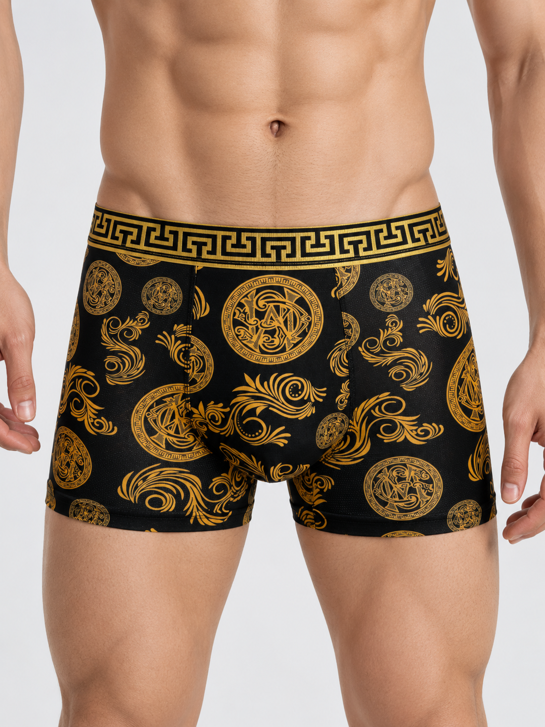 Gold Baroque Print Trunks 5-Pack